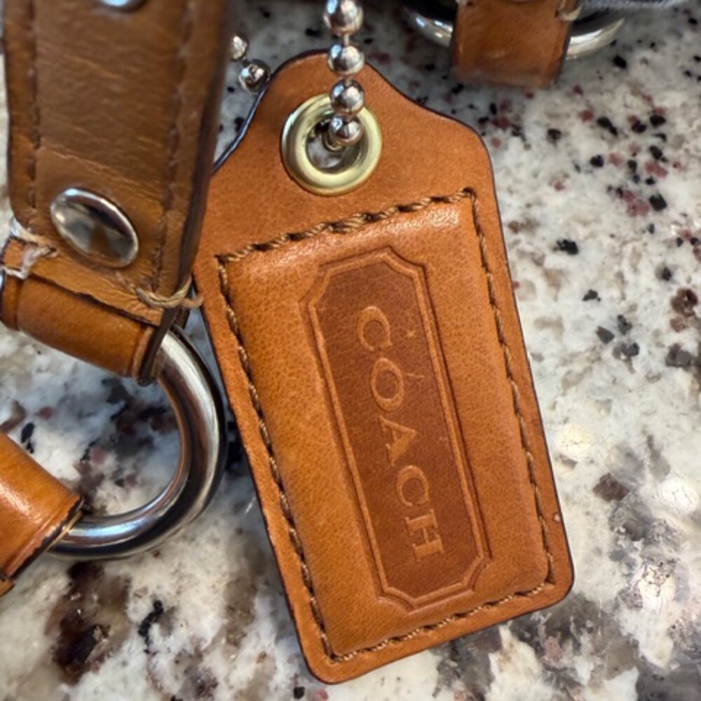 Coach 13810 Vintage Signature Gallery Tote with brown leather trim Classic Y2K - Picture 10 of 15